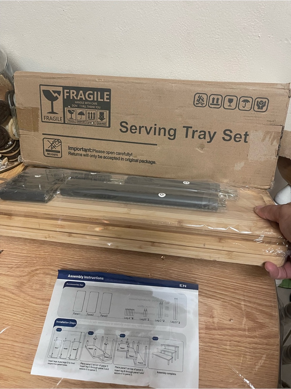 Amazon Black Serving Tray Set Components